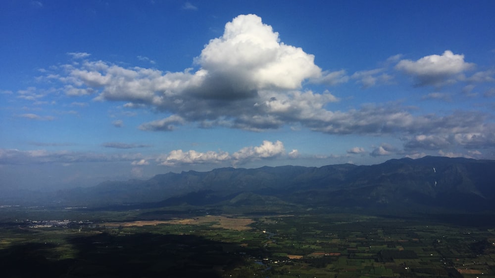 a view of a mountain range from a plane