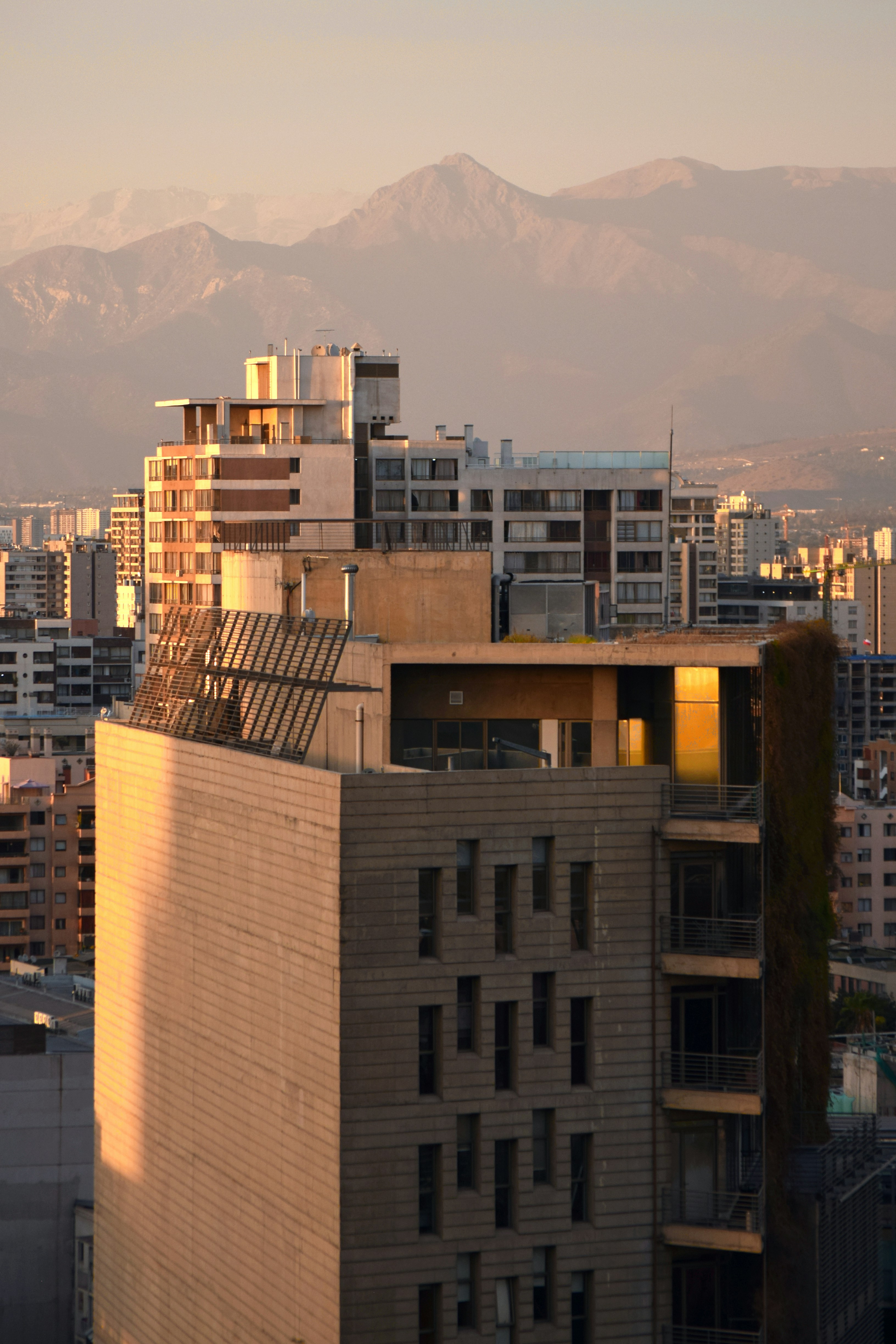 Santiago Chile cityscape with Andes mountains