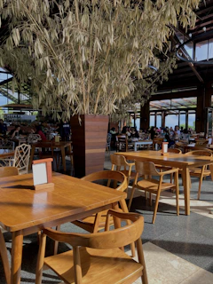 Spacious and welcoming interior seating area with warm lighting.