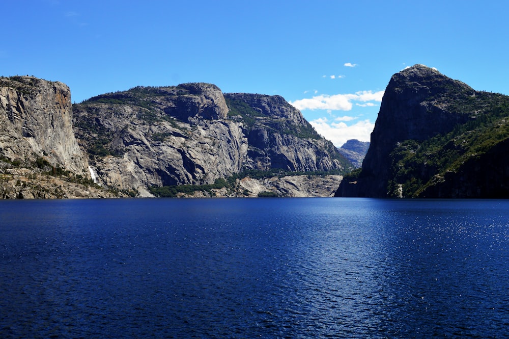 a large body of water surrounded by mountains