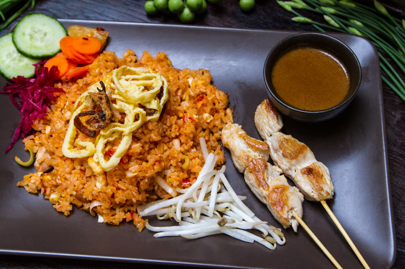 Prepared chicken and rice meal
