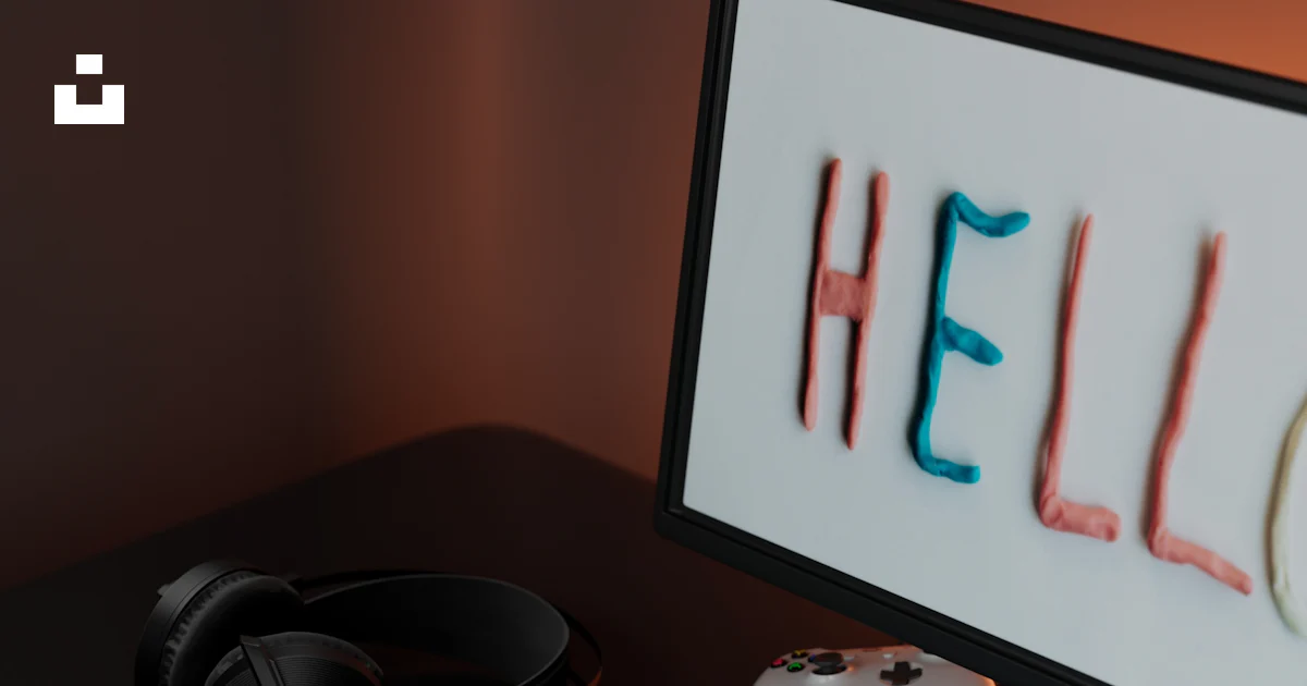 A computer screen with the word hello spelled on it photo – Free ...
