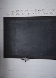Close-up of the easel's chalkboard and magnetic whiteboard side by side.