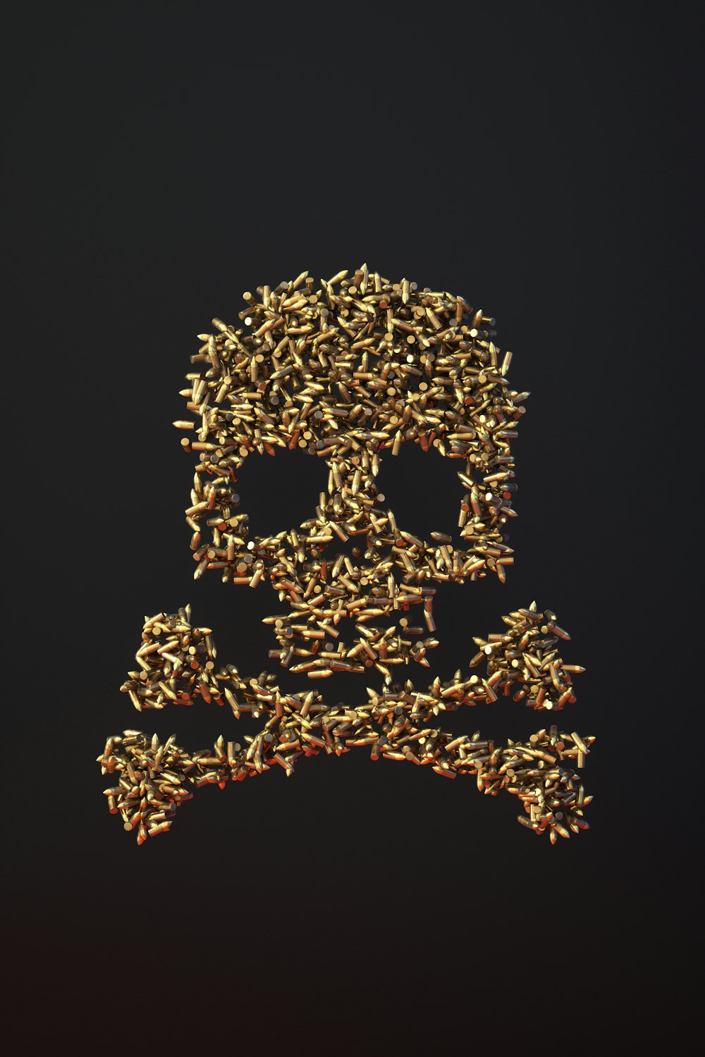 Una imagen de un cráneo hecho de pequeños objetos