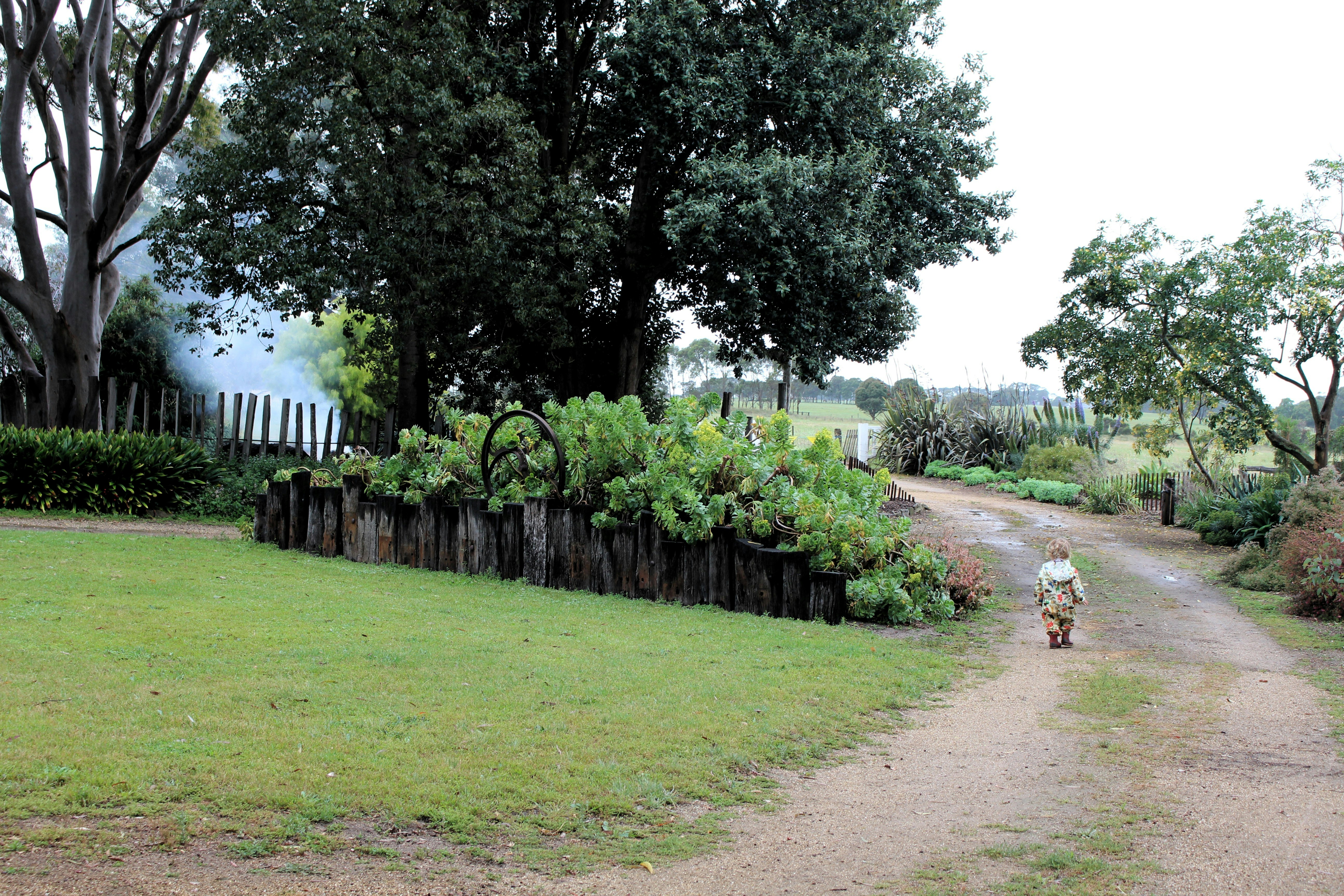 a person riding a bike down a dirt road