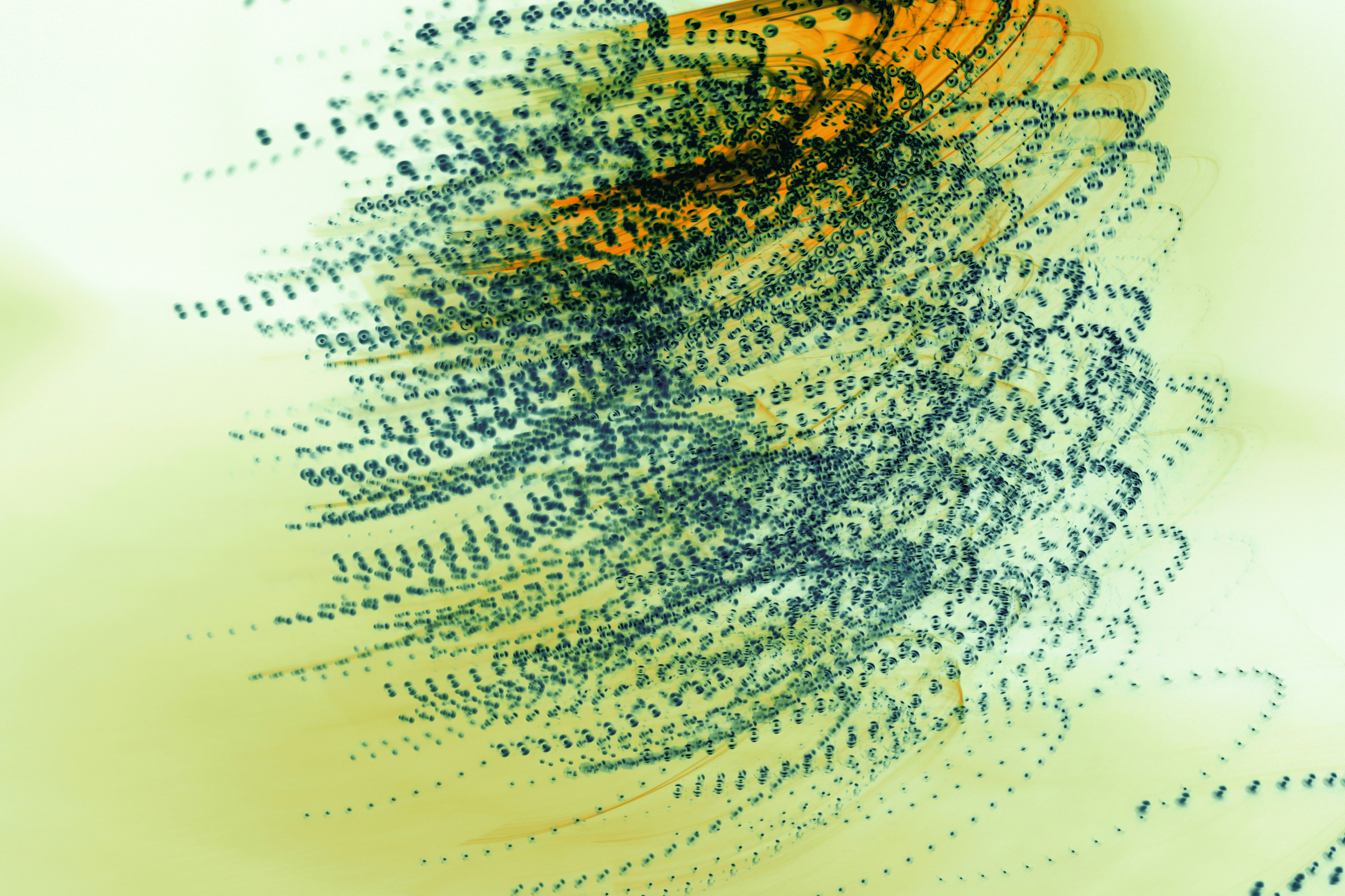 a blurry photo of a yellow and blue object