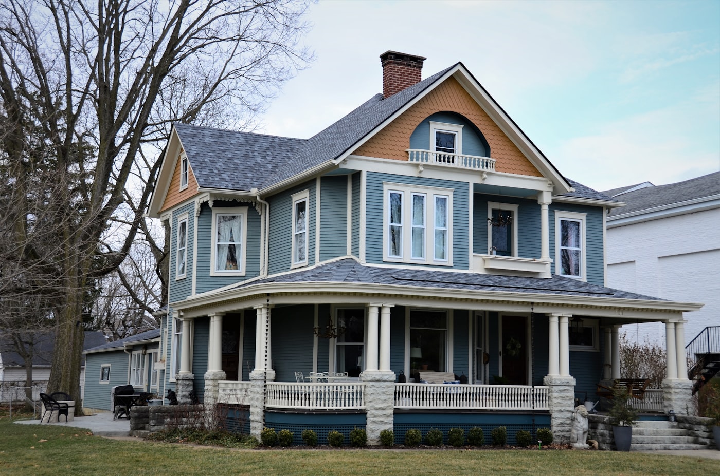 House exterior with wood-look siding and trim