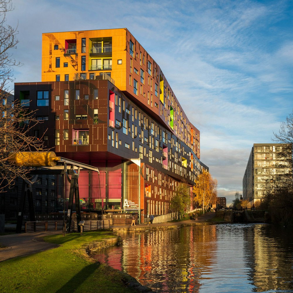 a building that is next to a body of water