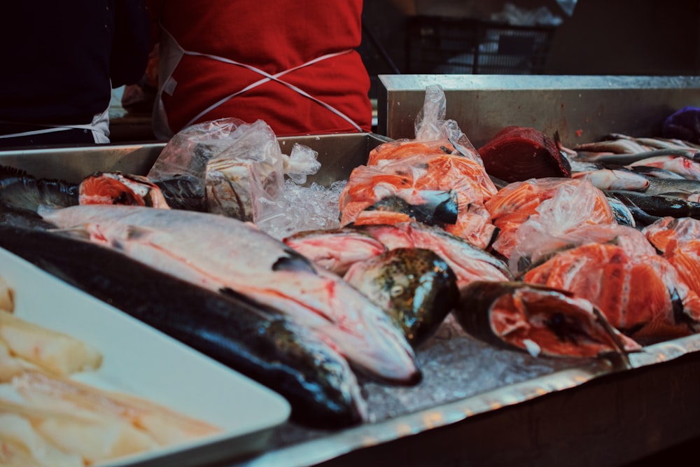 a bunch of fish that are on a table