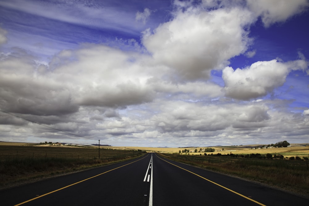 a long empty road in the middle of nowhere