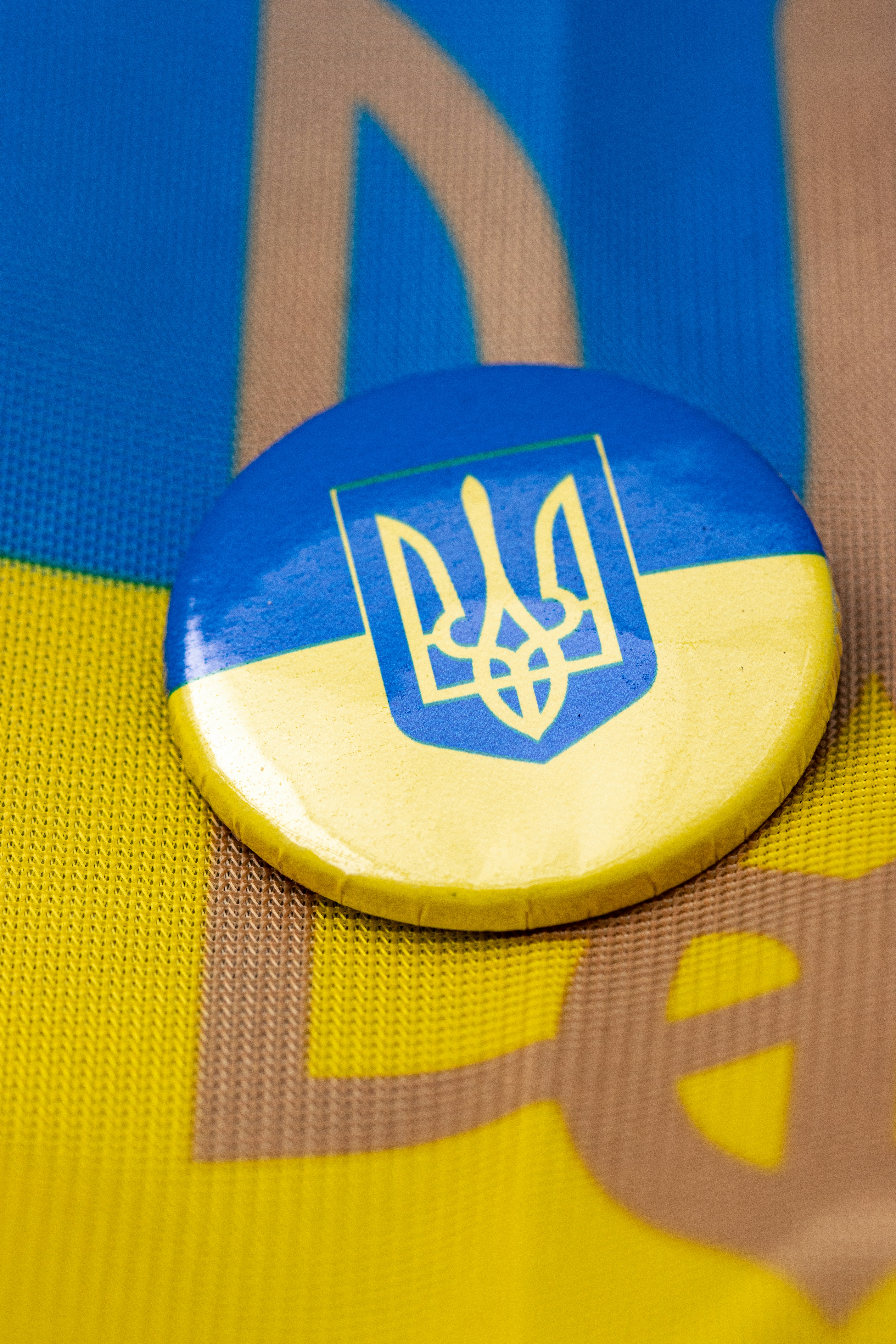 a button with a coat of arms on it