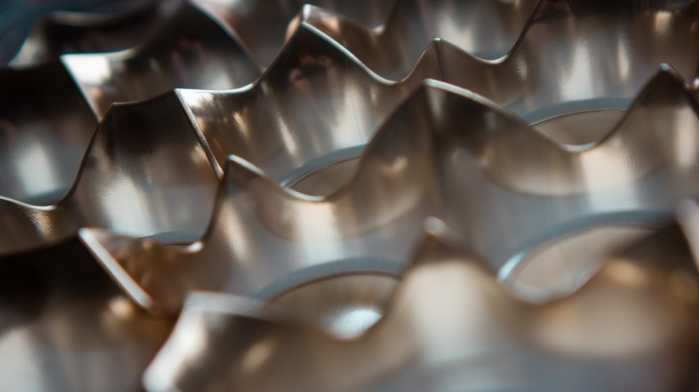 a close up view of a metal object