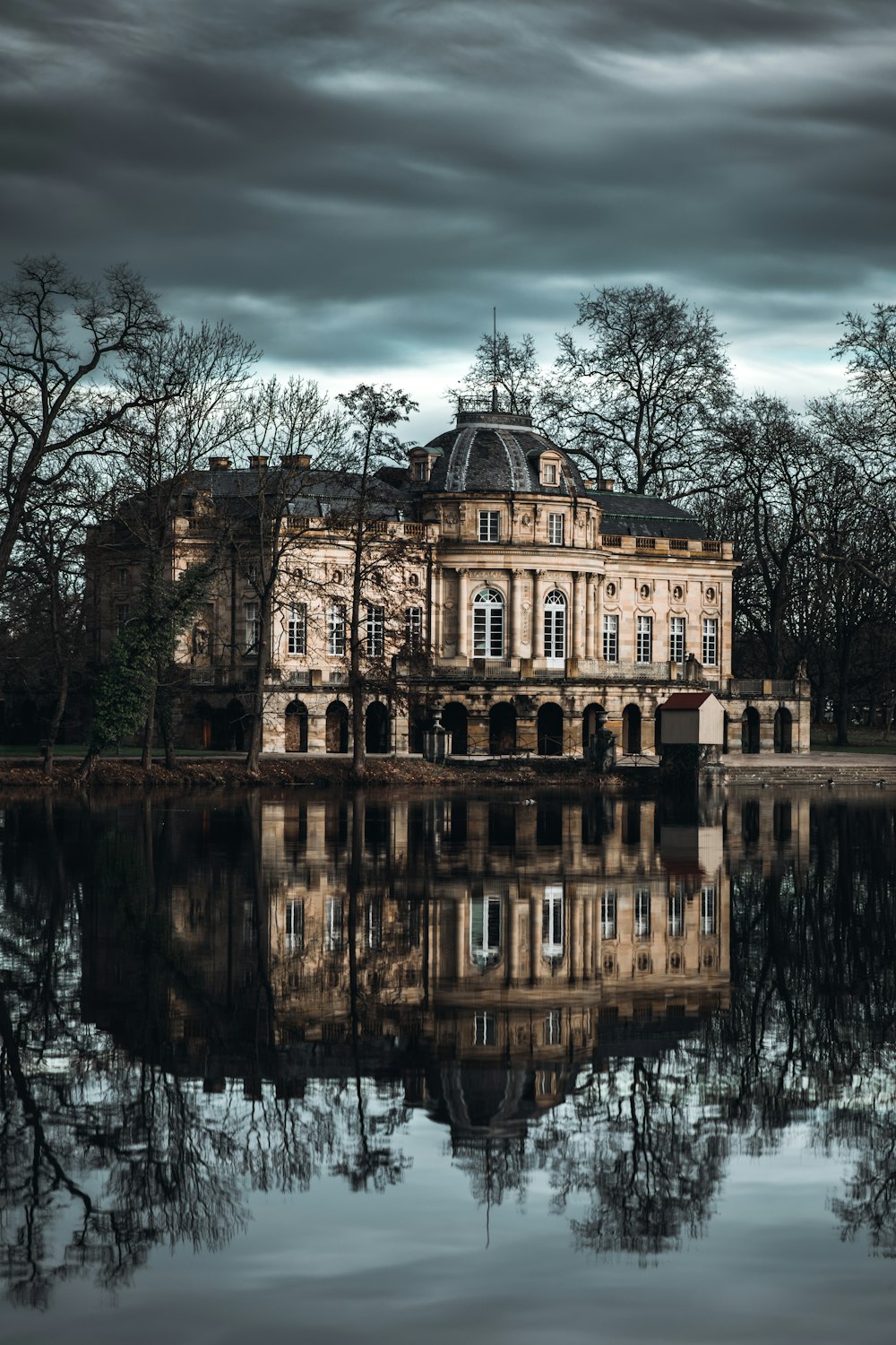 a castle on top of a body of water