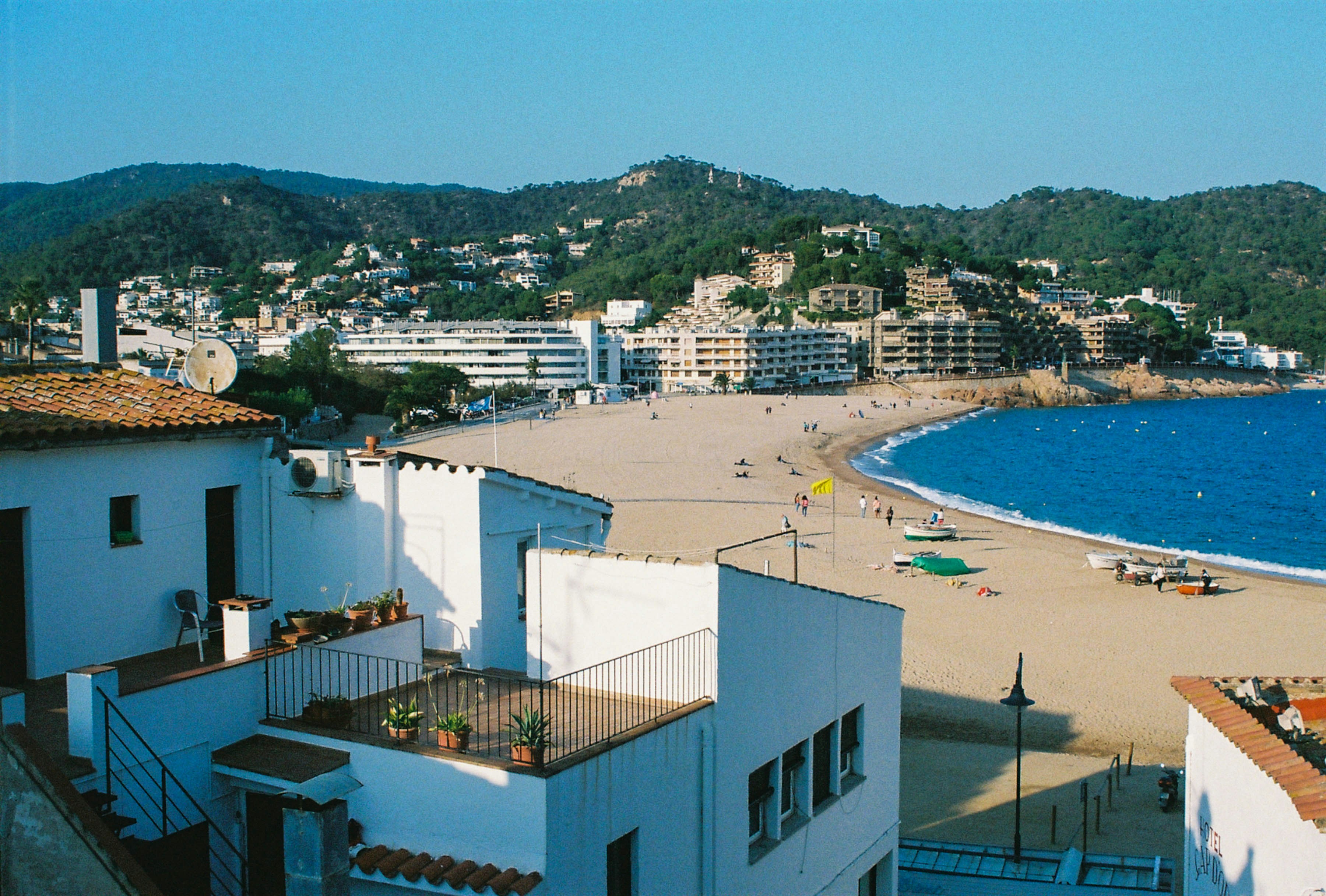 a view of a beach from a high point of view