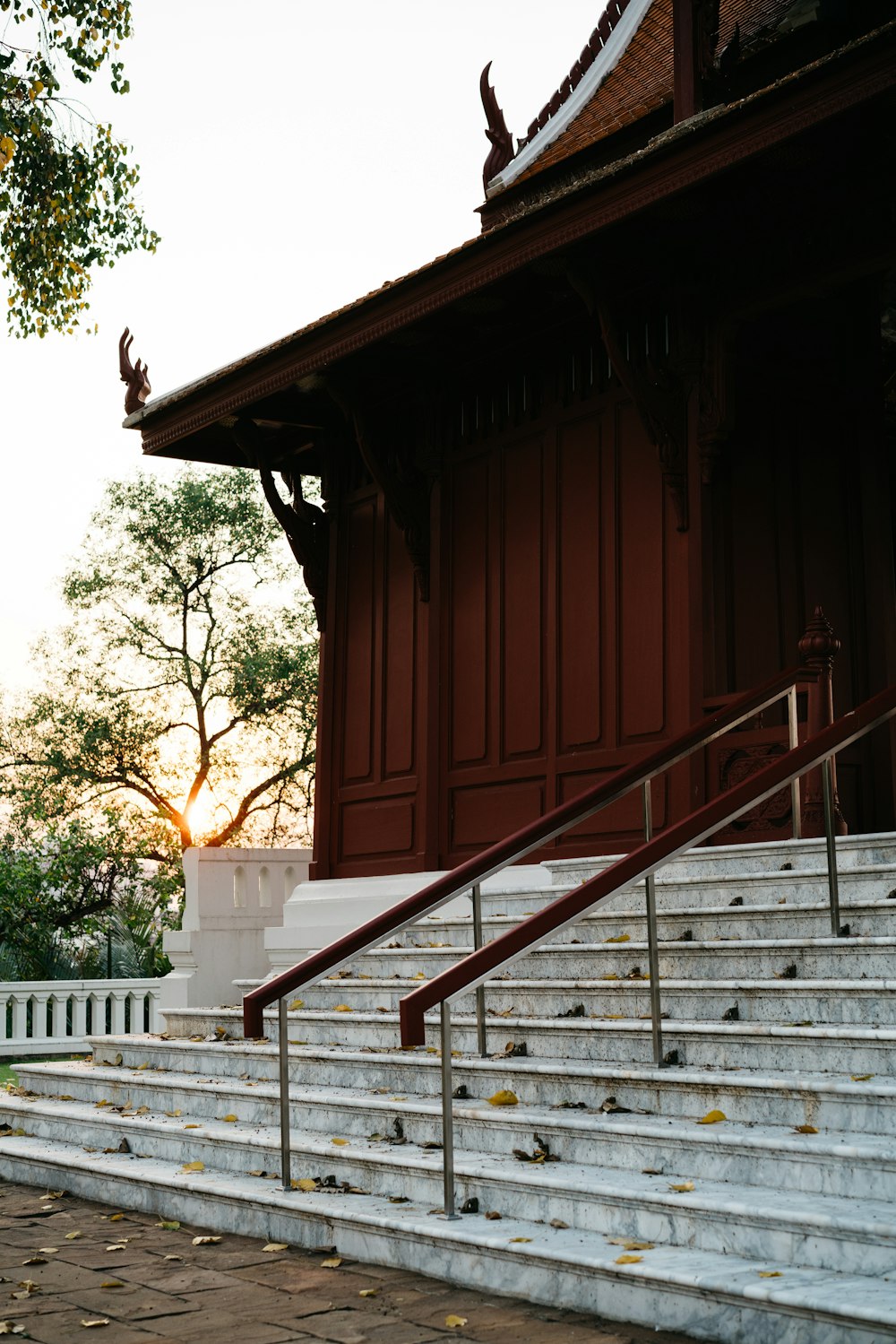 a set of stairs leading up to a building