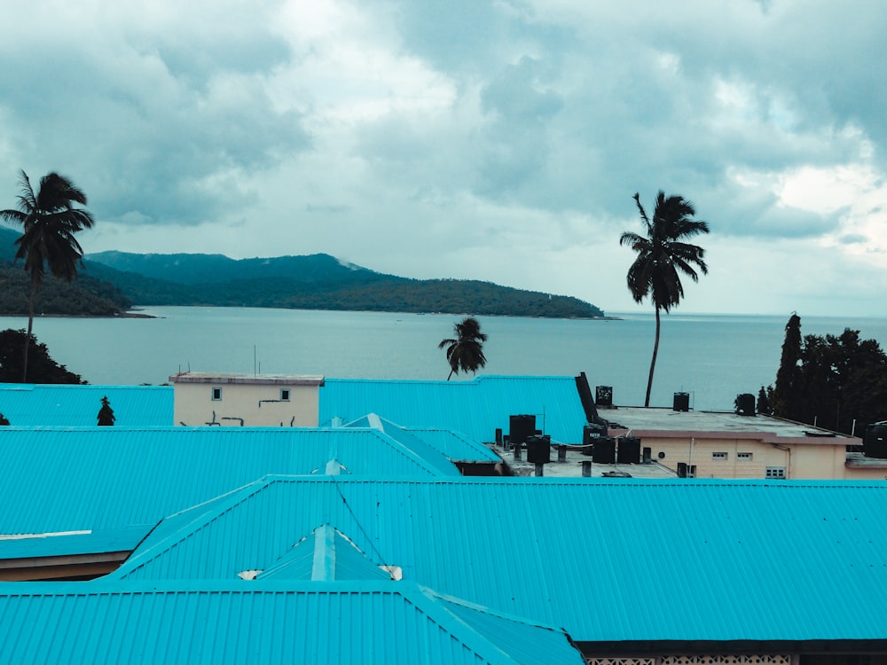 a view of a body of water from a roof