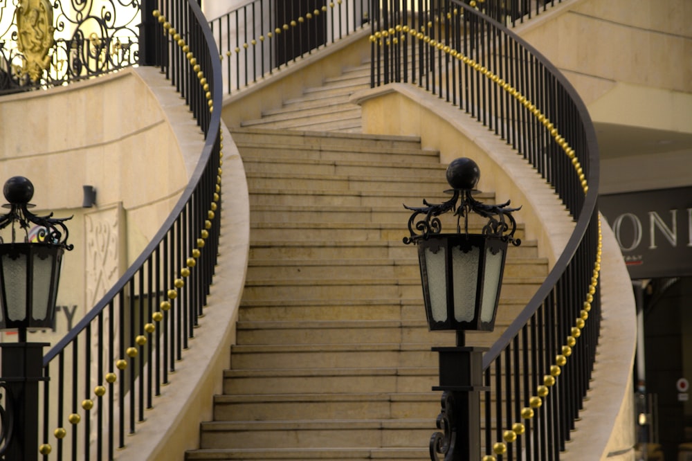 a set of stairs leading up to a building