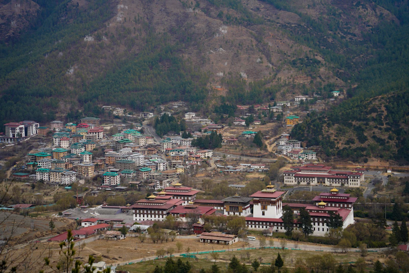 Bhutanese town in the mountains
