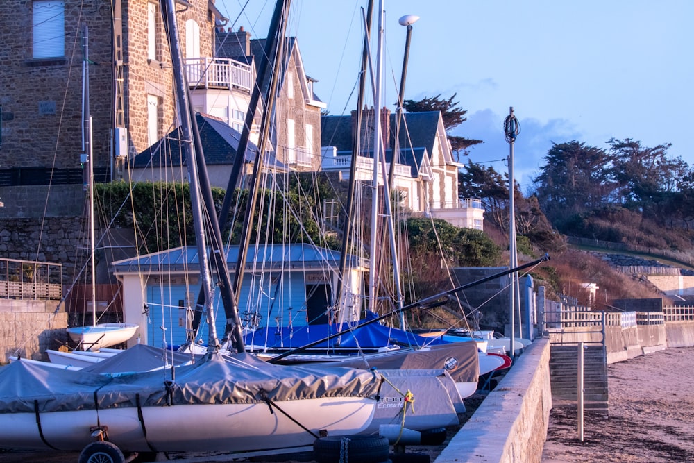 a couple of boats that are sitting in the water