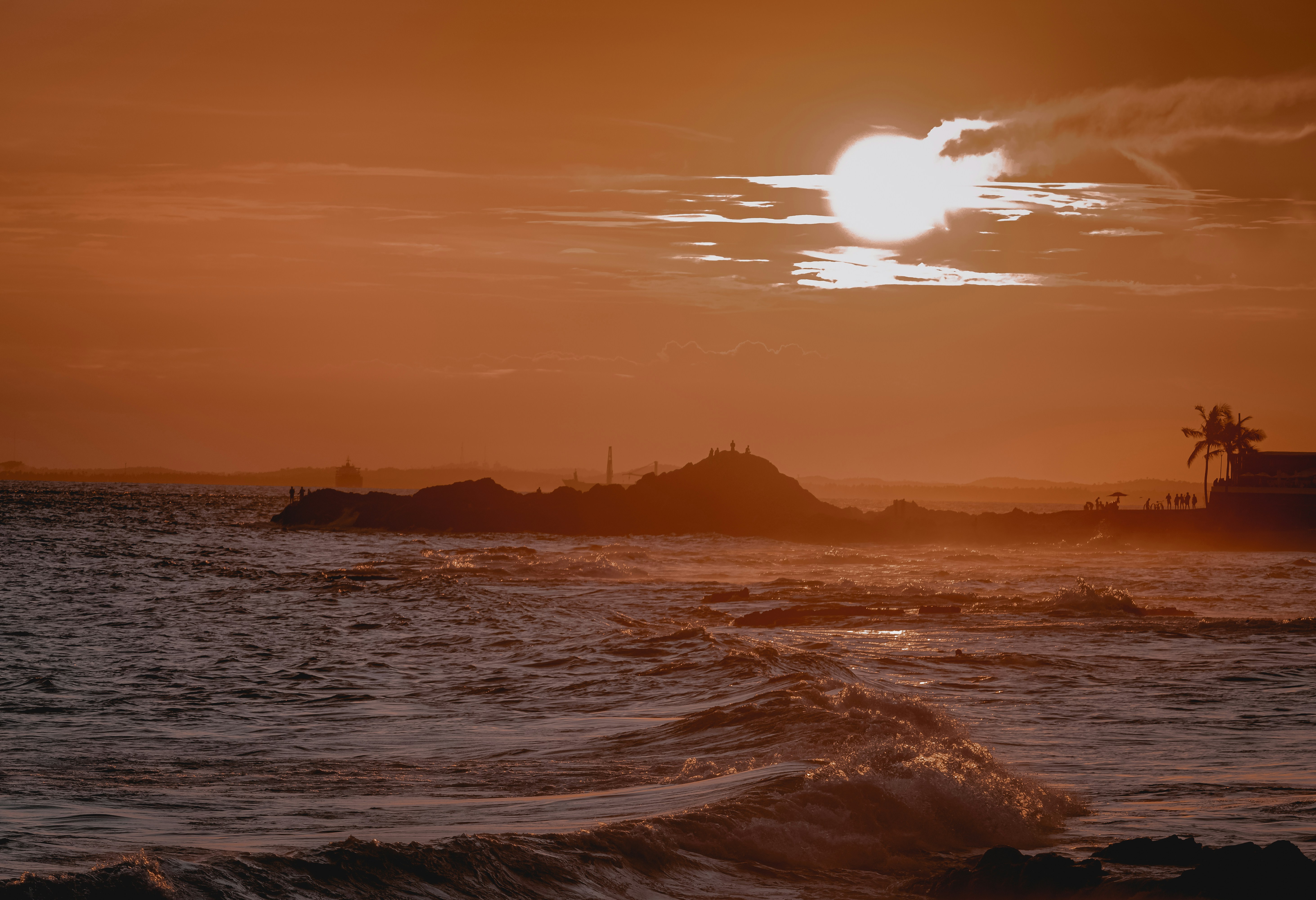 Sunset at Farol da barra beach of Salvador - Brazil