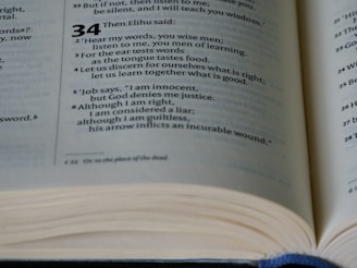 a close up of a book with an open page