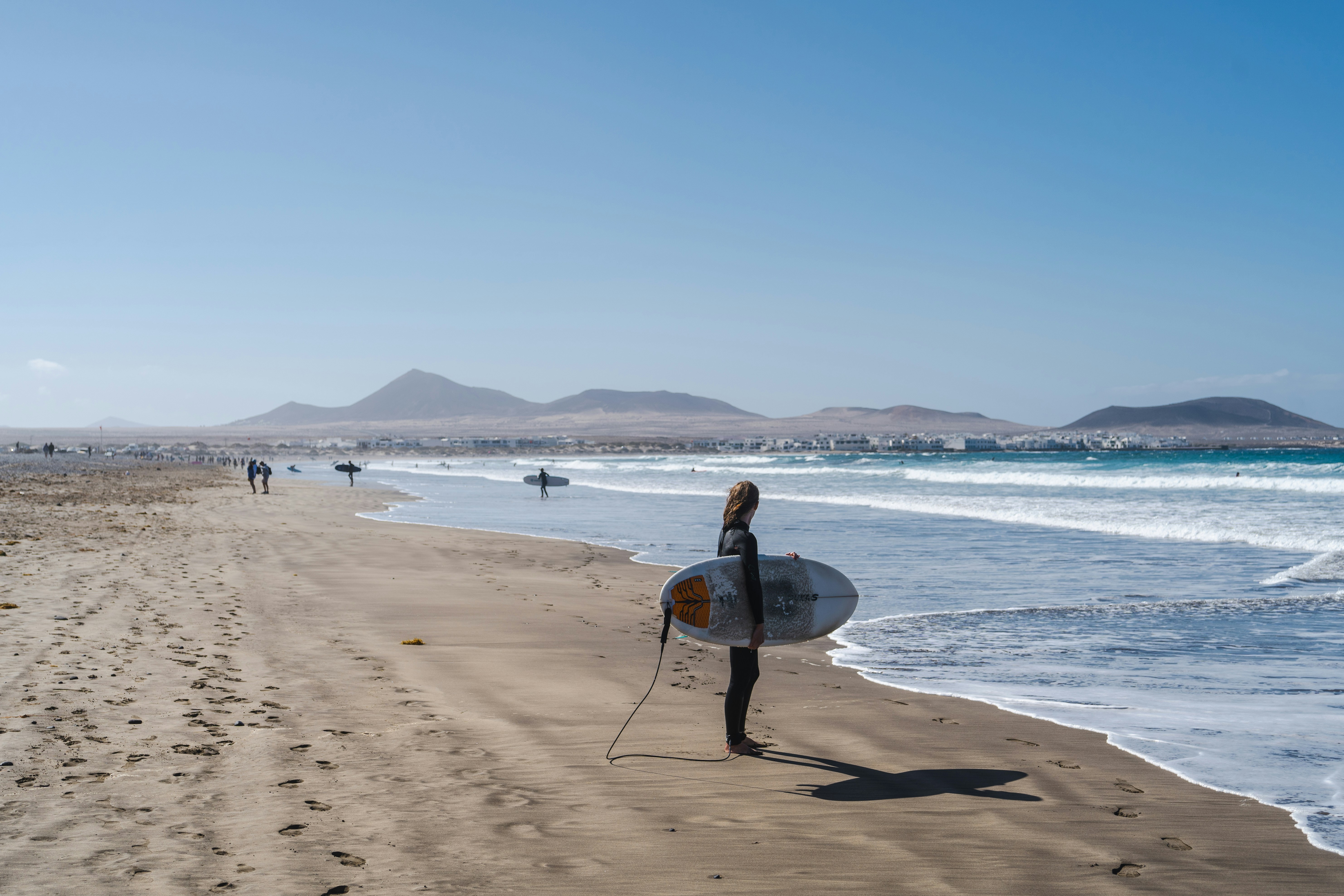 a person standing on a beach