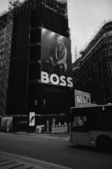 a billboard on the side of a building under construction