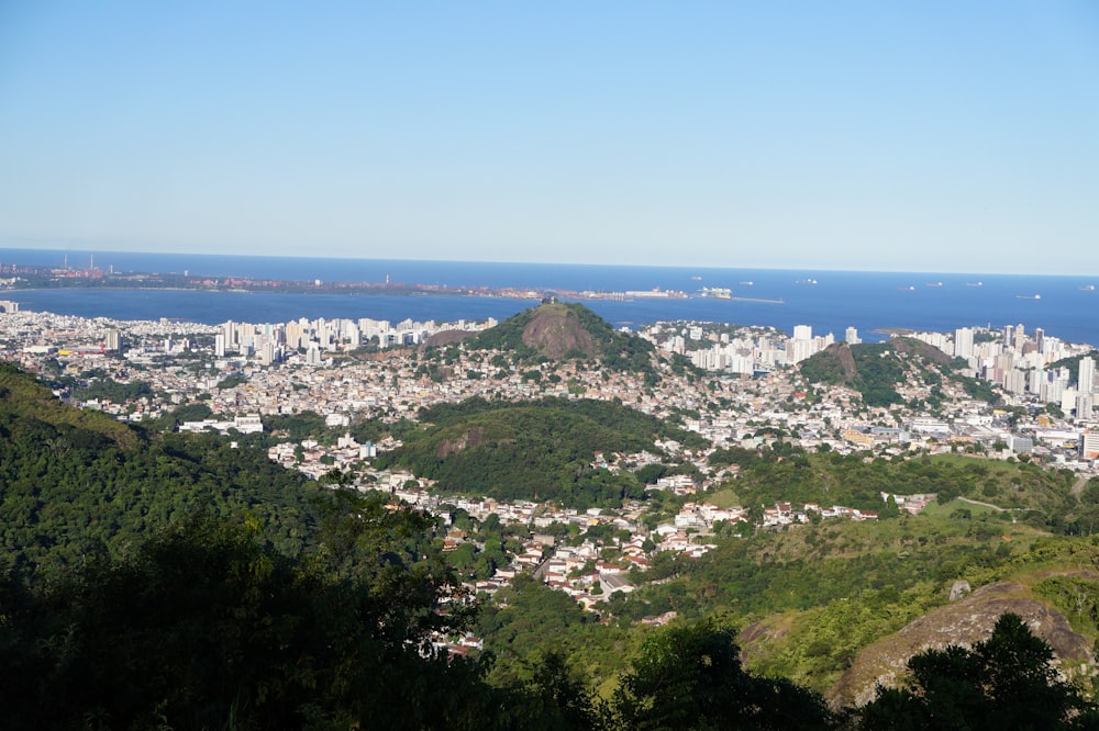 a view of the city of rio from the top of a hill