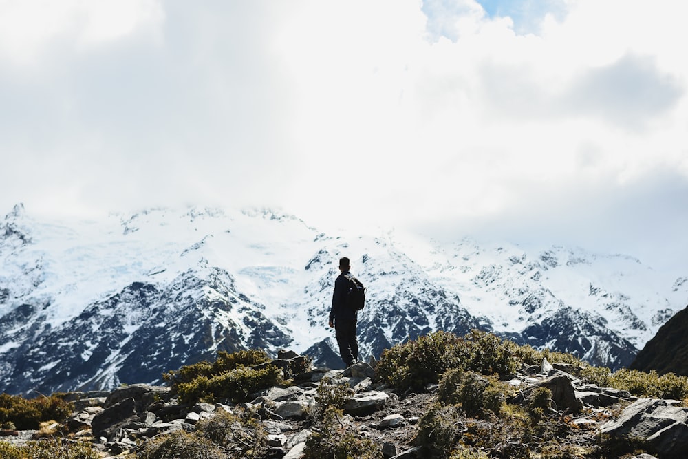 a man standing on top of a rocky mountain