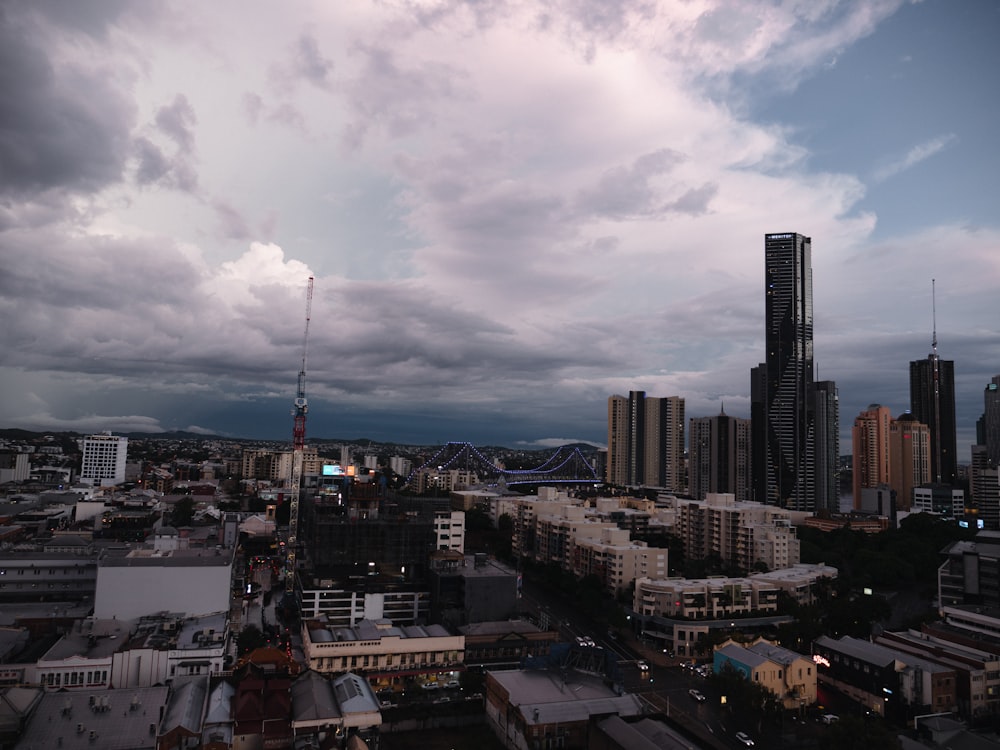 a view of a city from a tall building