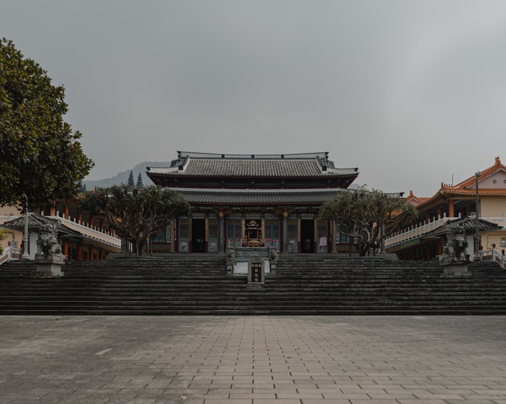 a large building with steps leading up to it