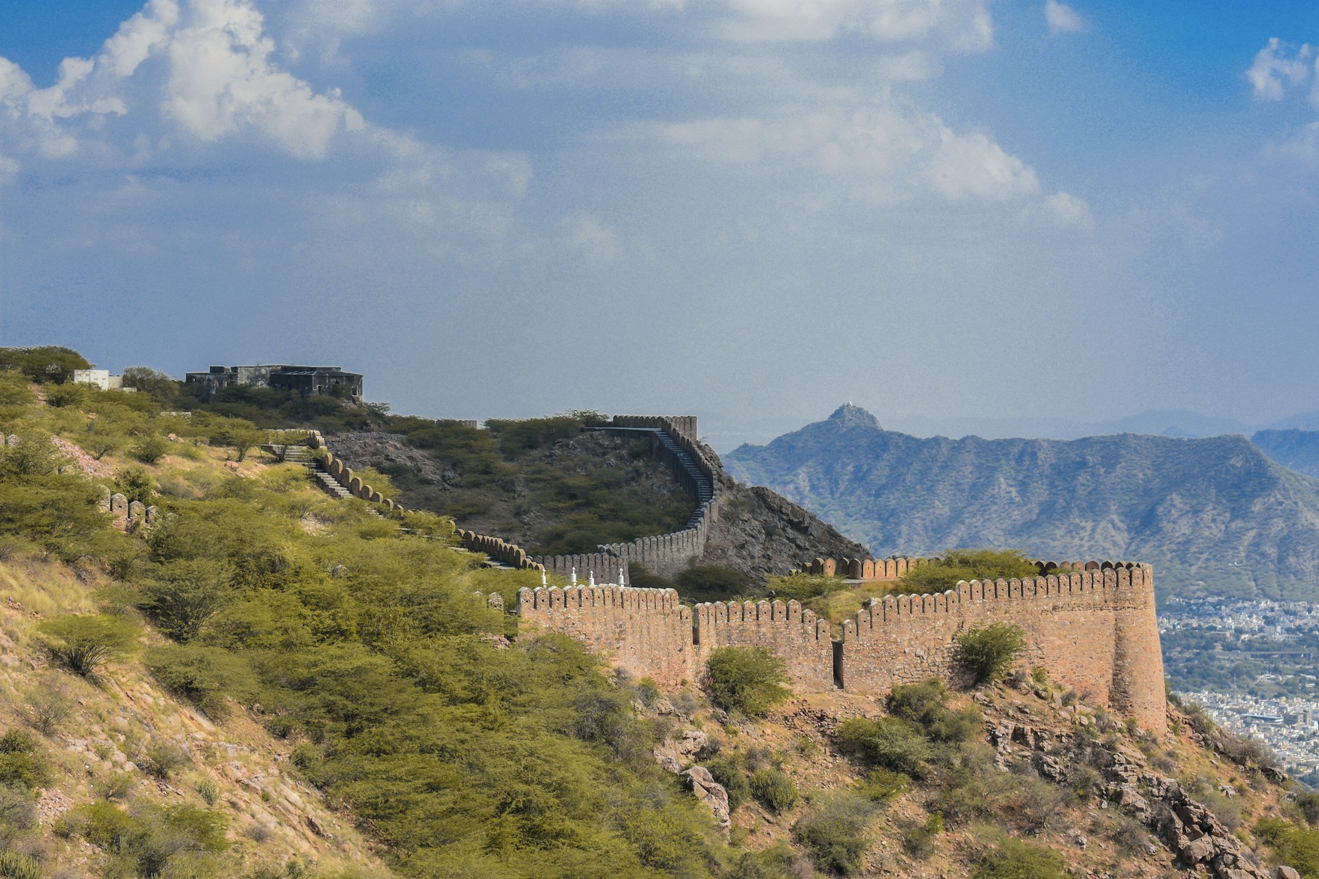 a view of the great wall of china