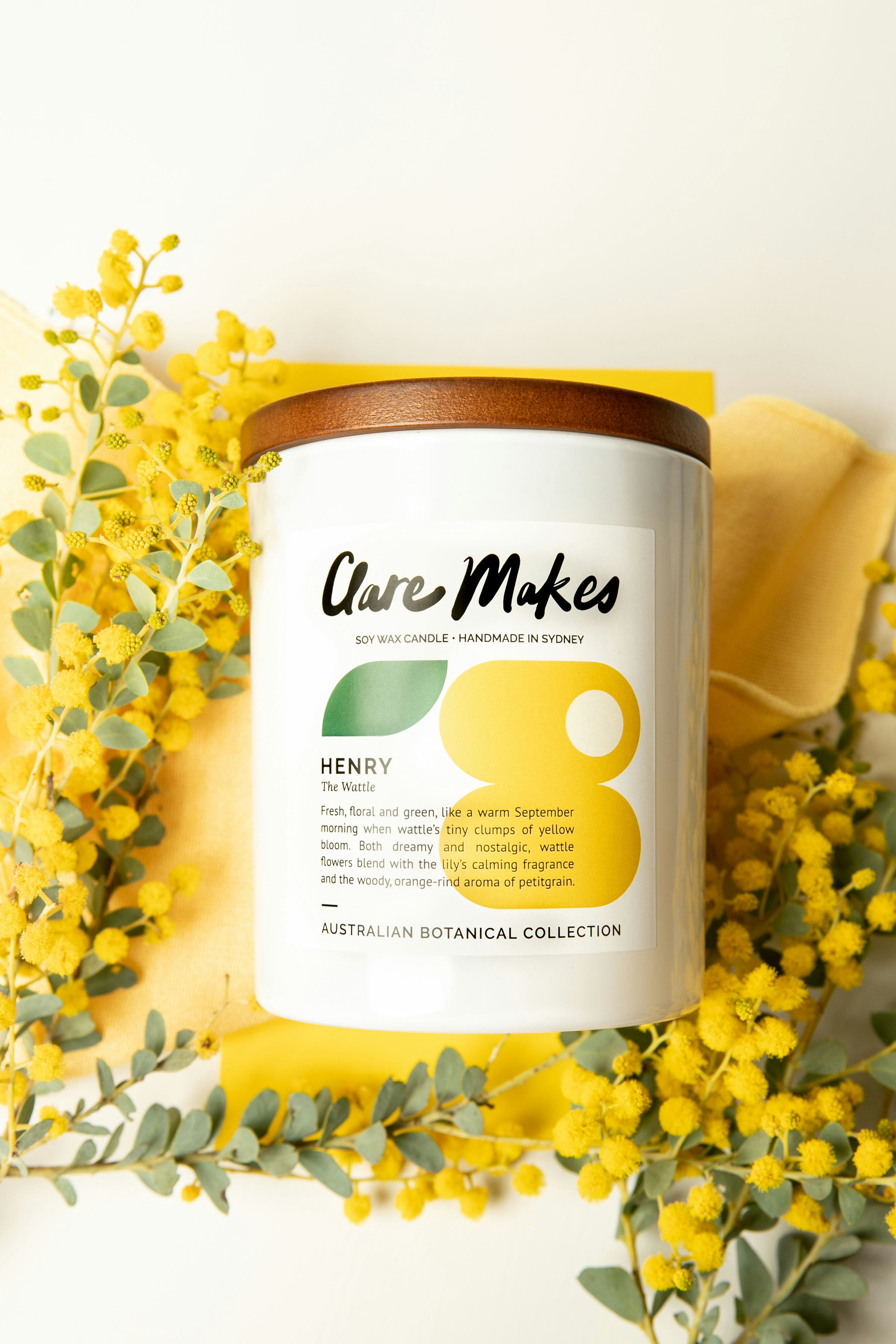 a jar of care mixes surrounded by yellow flowers