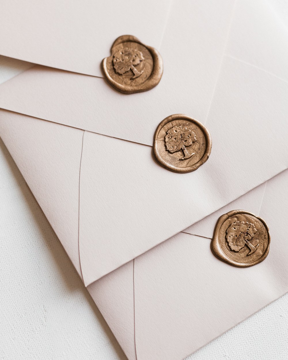 a close up of a envelope with a wax stamp on it
