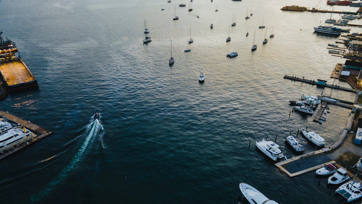 Several yachts moored in a marina, illustrating the range of vessels registered under different flag states