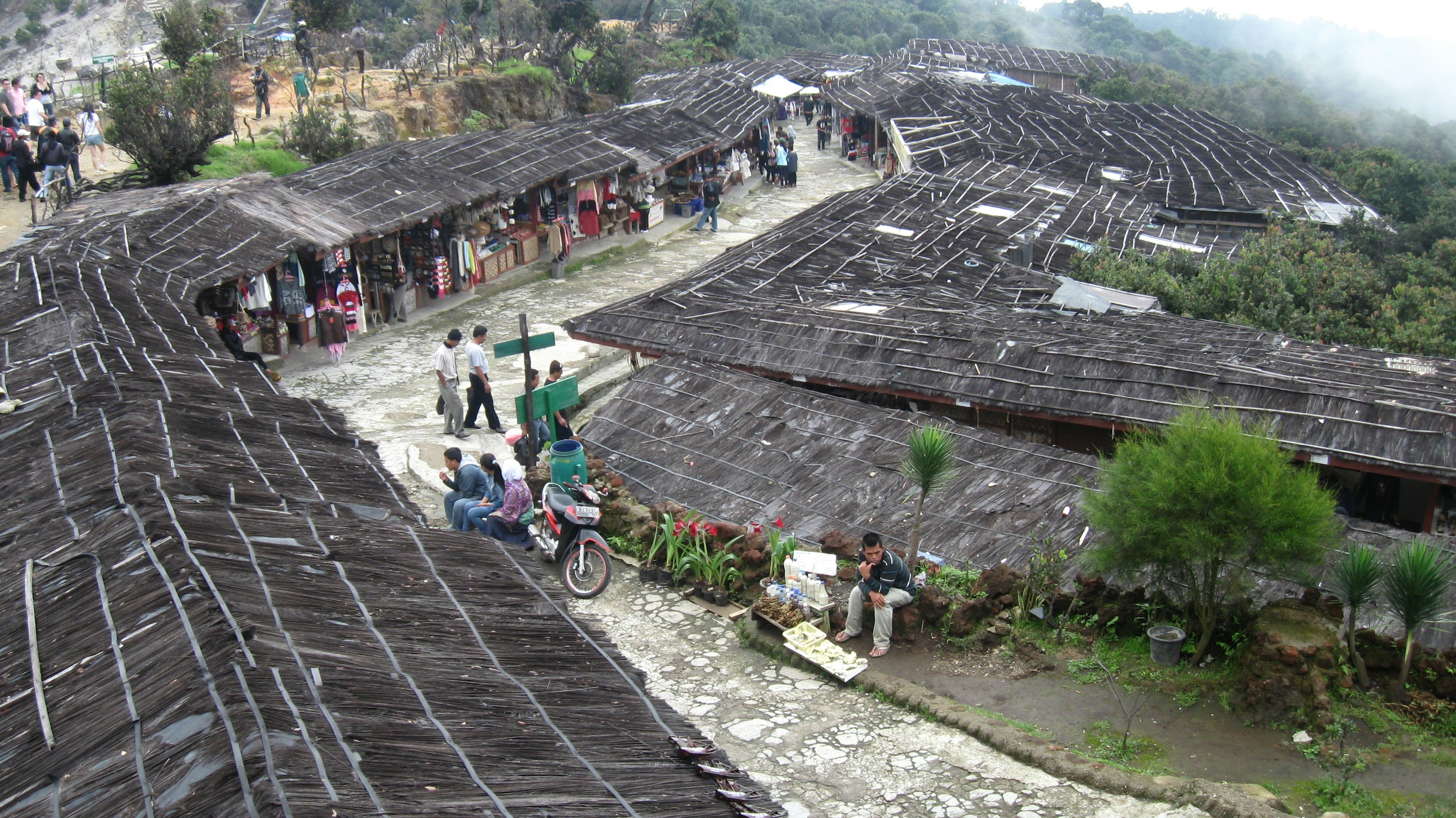 Even though it is a sleeping volcano which might erupt any time, local people still build their small stall at the side near the edge of crater of this Volcano.