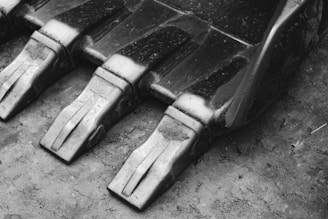 a bench next to a knife