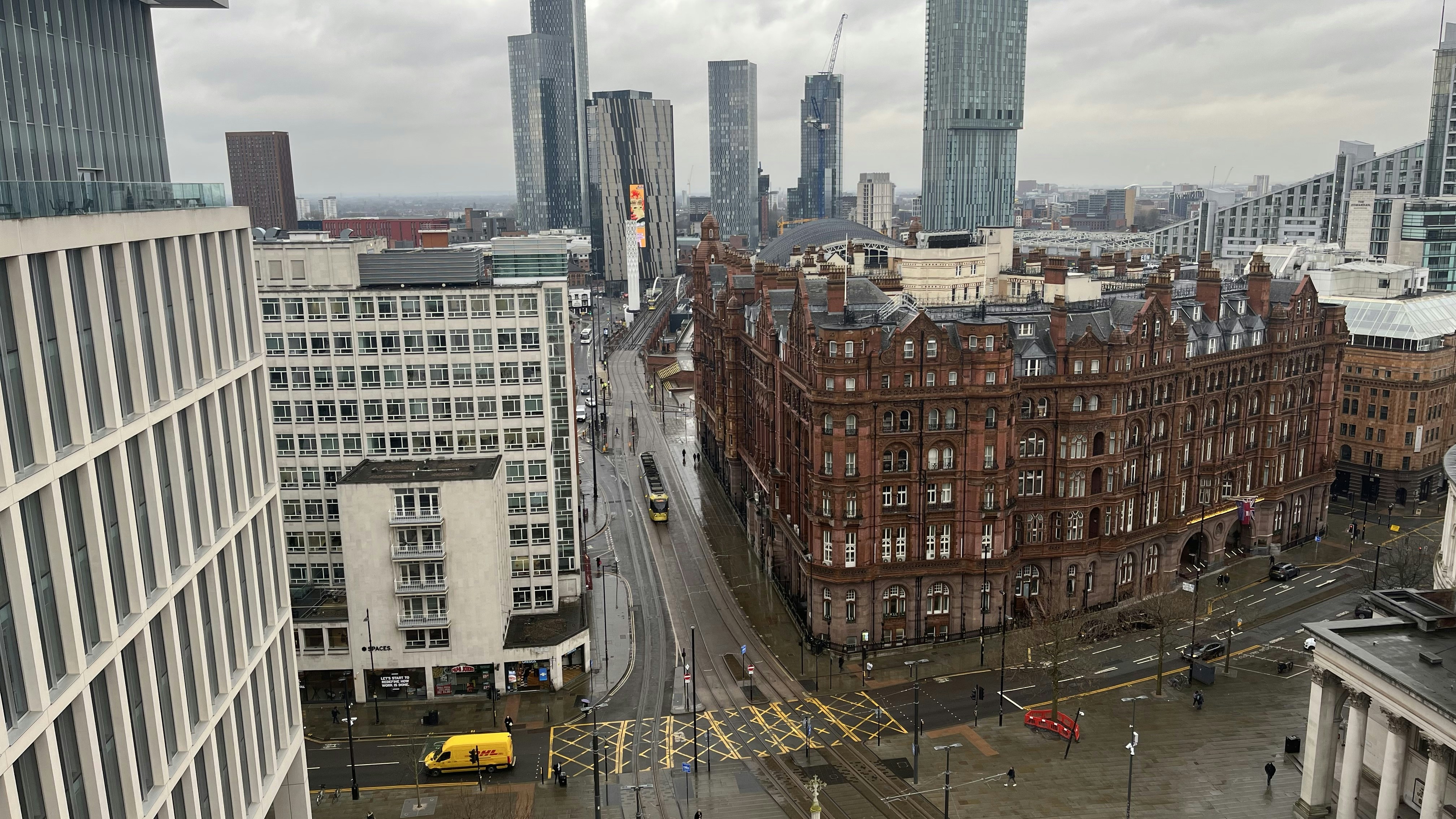 a view of a city from a tall building