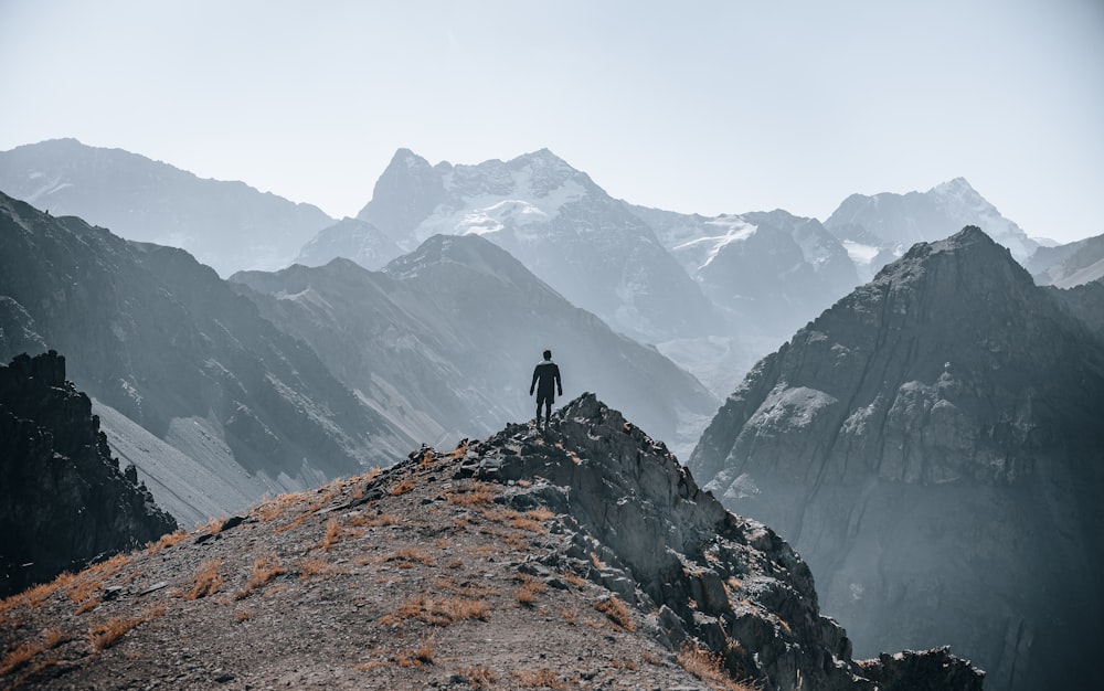 a person standing on top of a mountain