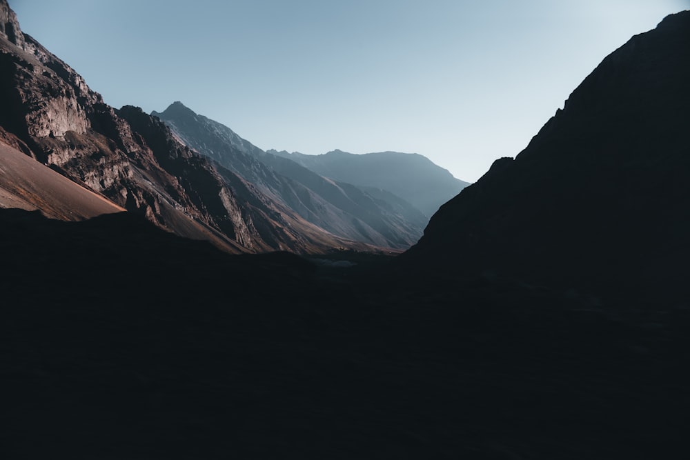 a view of a mountain range from a distance