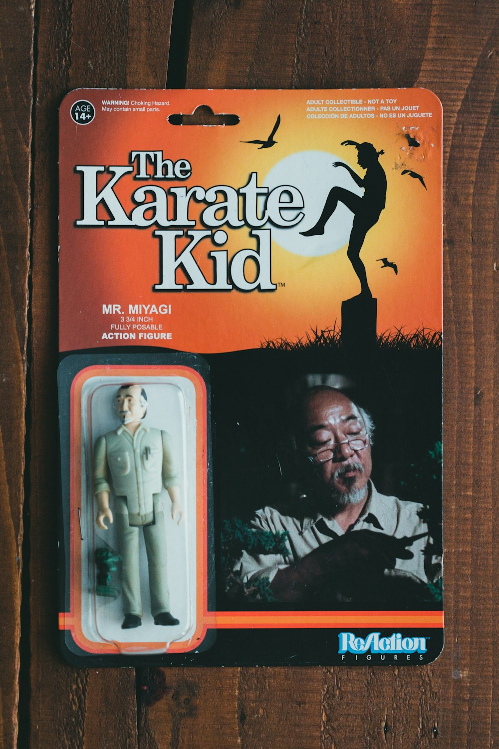 the karate kid action figure is on display