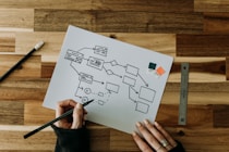 a person drawing a diagram on a piece of paper