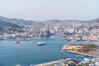 a large body of water surrounded by a city