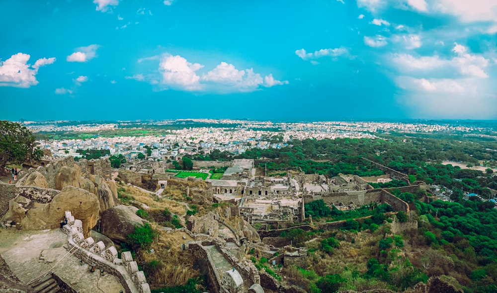 a view of a city from a high point of view