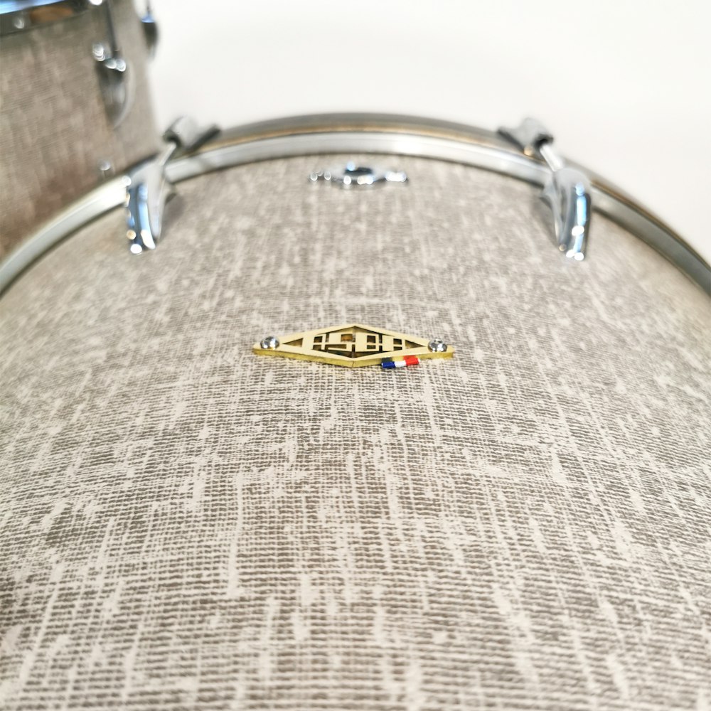 a close up of a drum head on a drum