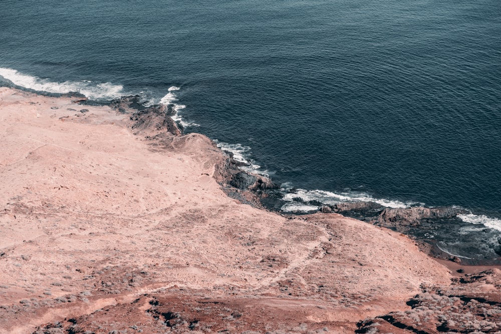 a view of the ocean from a high point of view