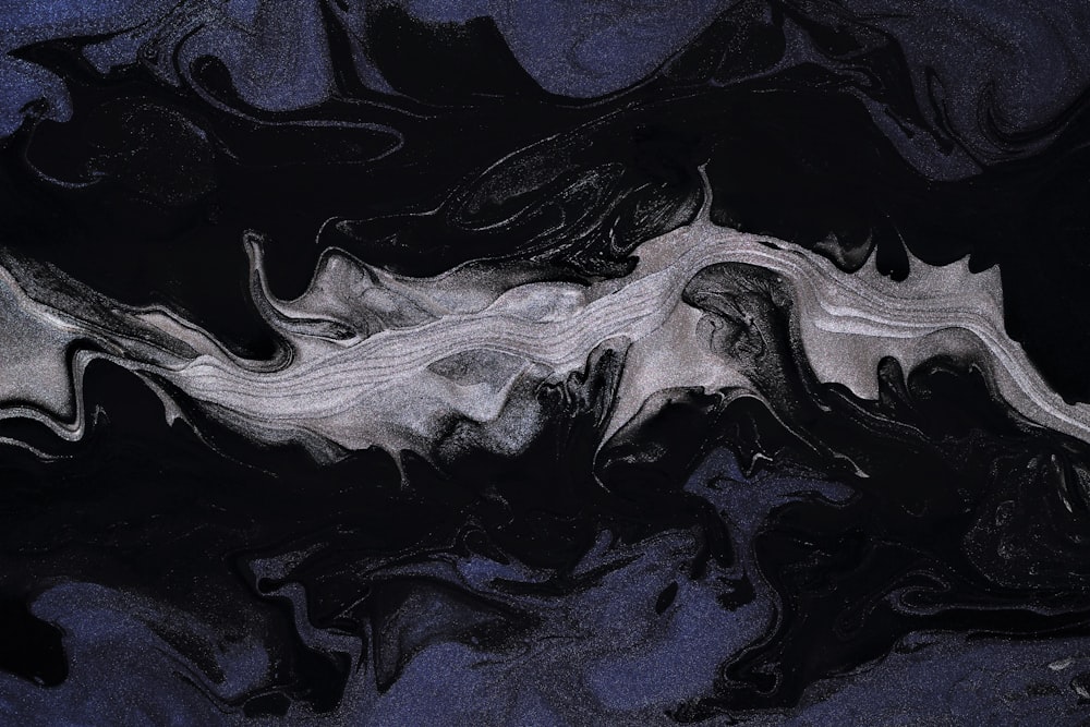 a black and white abstract painting of water