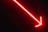A diagonal red neon arrow illuminated on a dark background, pointing downward to the right.