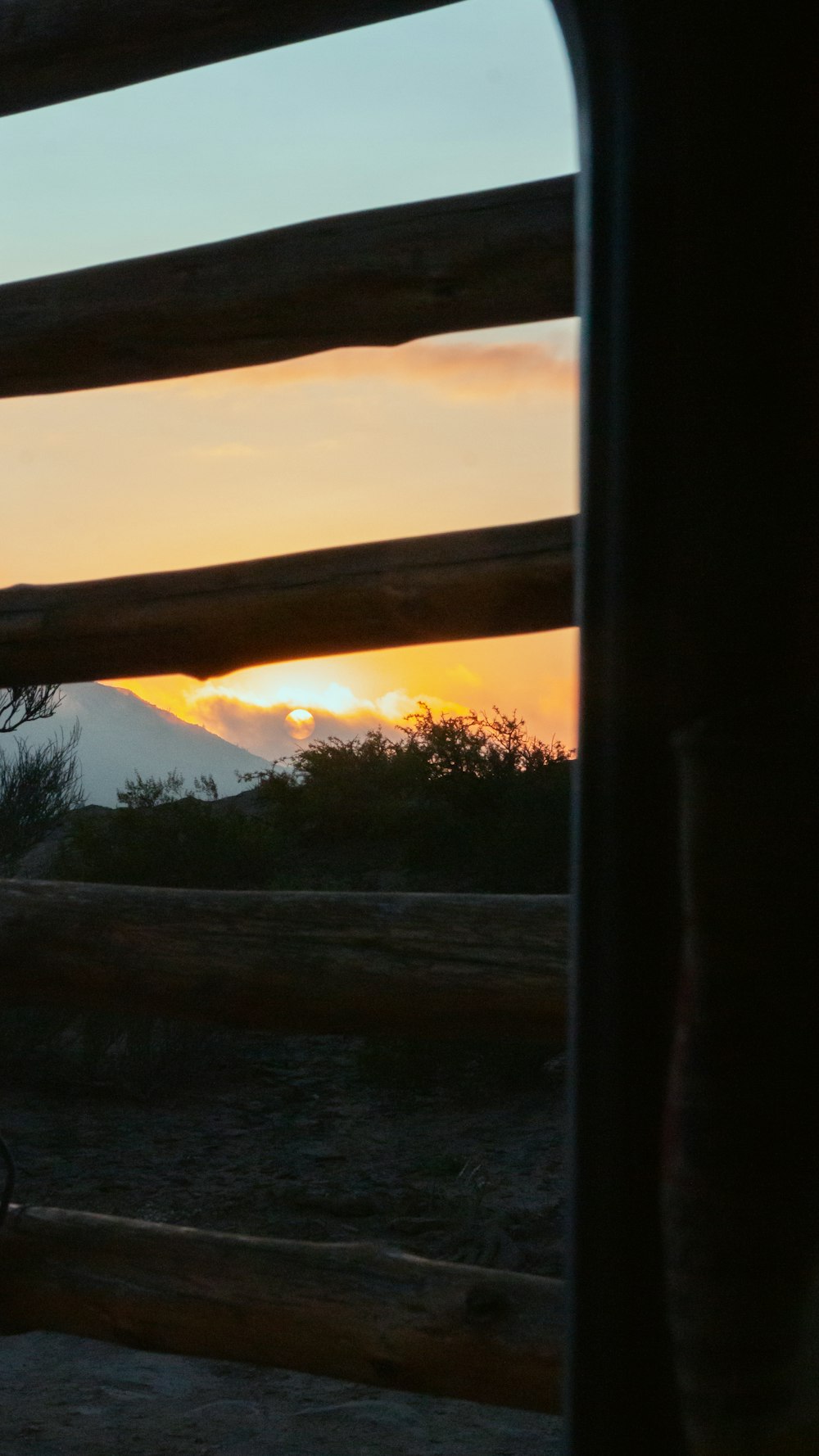 a view of a sunset through a window