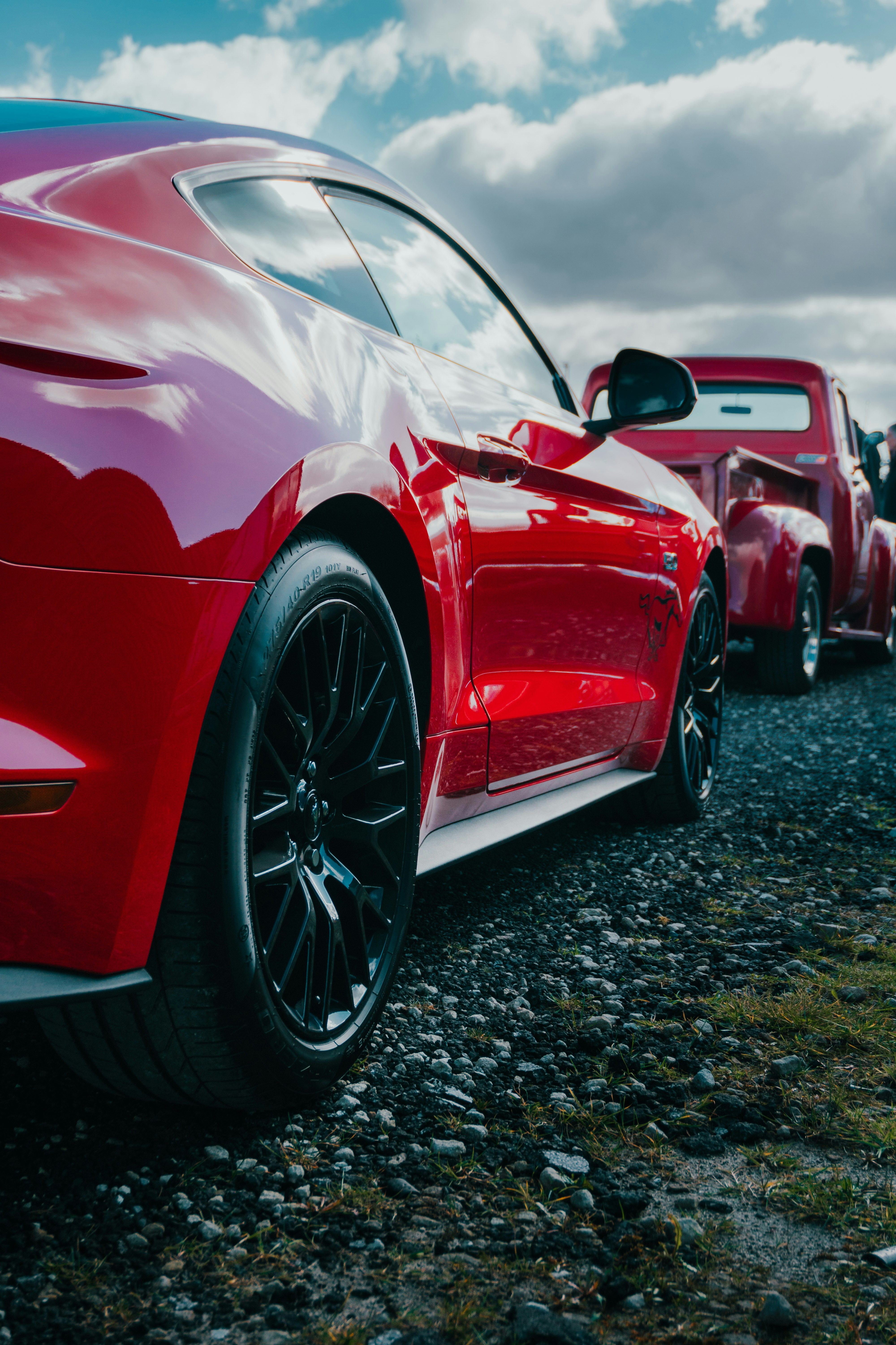 Muscle car on the road